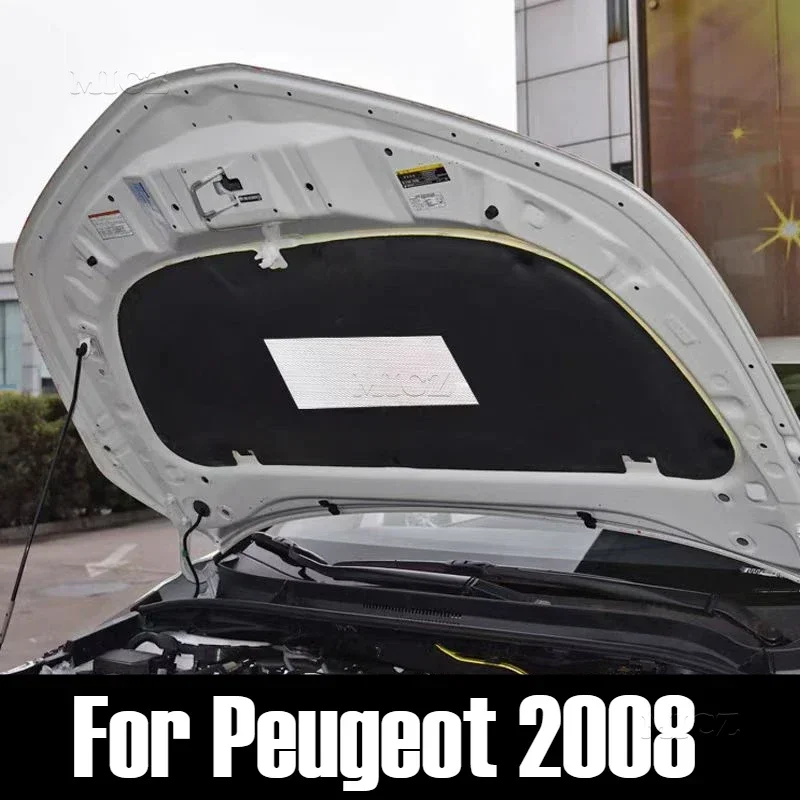 For Peugeot 2008 AGE Car Engine Hood Sound Heat Fire Insulation Cotton Pad Soundproof Mat Cover Foam 2008 2009 2010 - 2015 2016