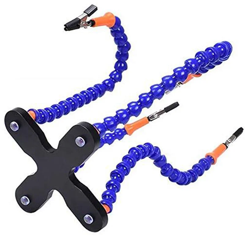 AC88-3X Diy Soldering Third Hand 12Pc Flexible Arms Welding Helping Stand Repair Holder Tool Multifunctional Metal Base
