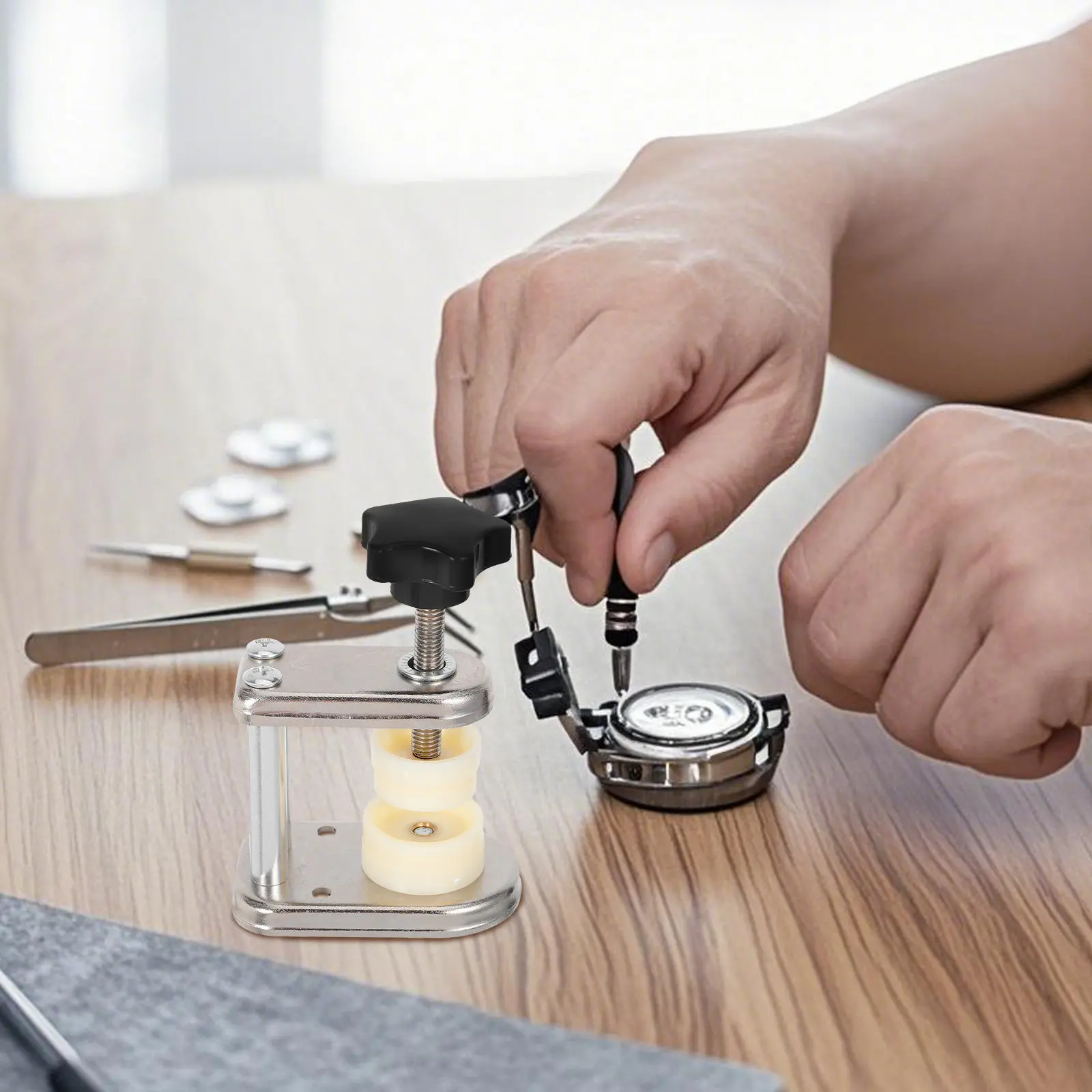 Watch Case Closing Machine Automatic Screw Back Cap Closer Capping Tool for Watch Repair