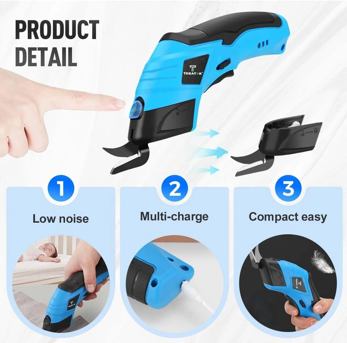 Electric Fabric Cutting Fabric Leather Tailoring Electric Cutting Tool USB Charging Portable Electric Tool