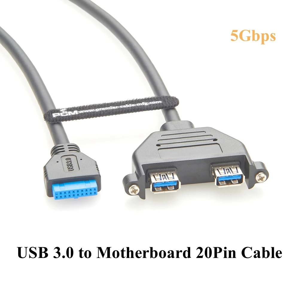 

Dual Ports USB 3.0 Female to Motherboard 20Pin IDC Header Cable 5Gbps USB Screw Panel Mount Motherboard Cable USB Slot Plate