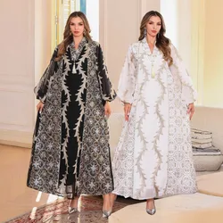 Eid Muslim Dress Women Beading Abaya Mesh Embroidery Split Morocco Party Dress Kaftan Arab Long Robe Vestidos Largos Dubai 2026