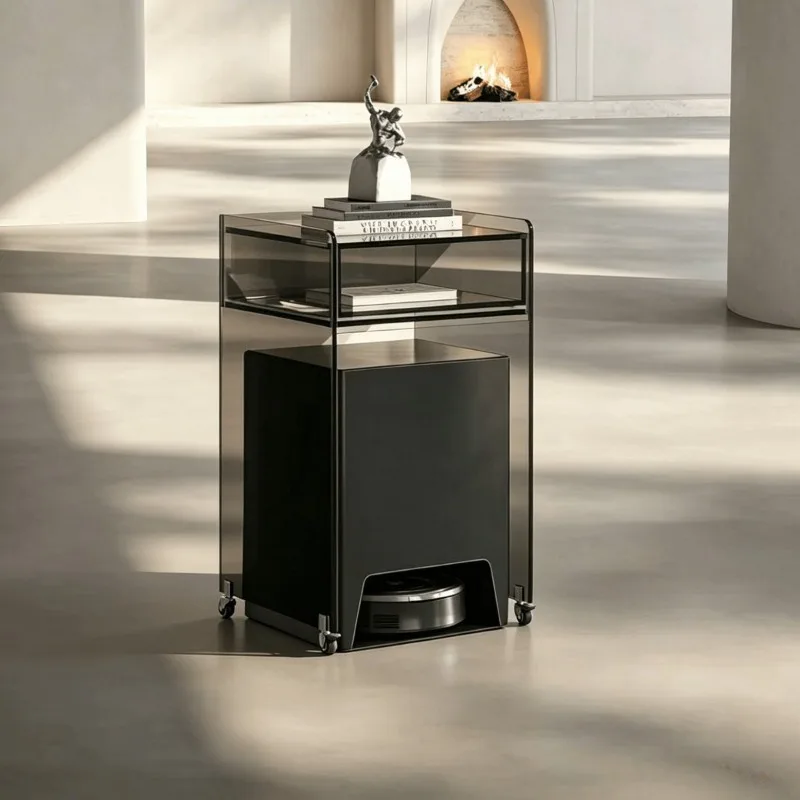 Sweeping robot rack, movable acrylic edge storage cabinet