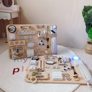 ビジーボード Diy アクセサリー材料ビジーボード部品幼児教育木のおもちゃ子供のためのモンテッソーリ感覚おもちゃ