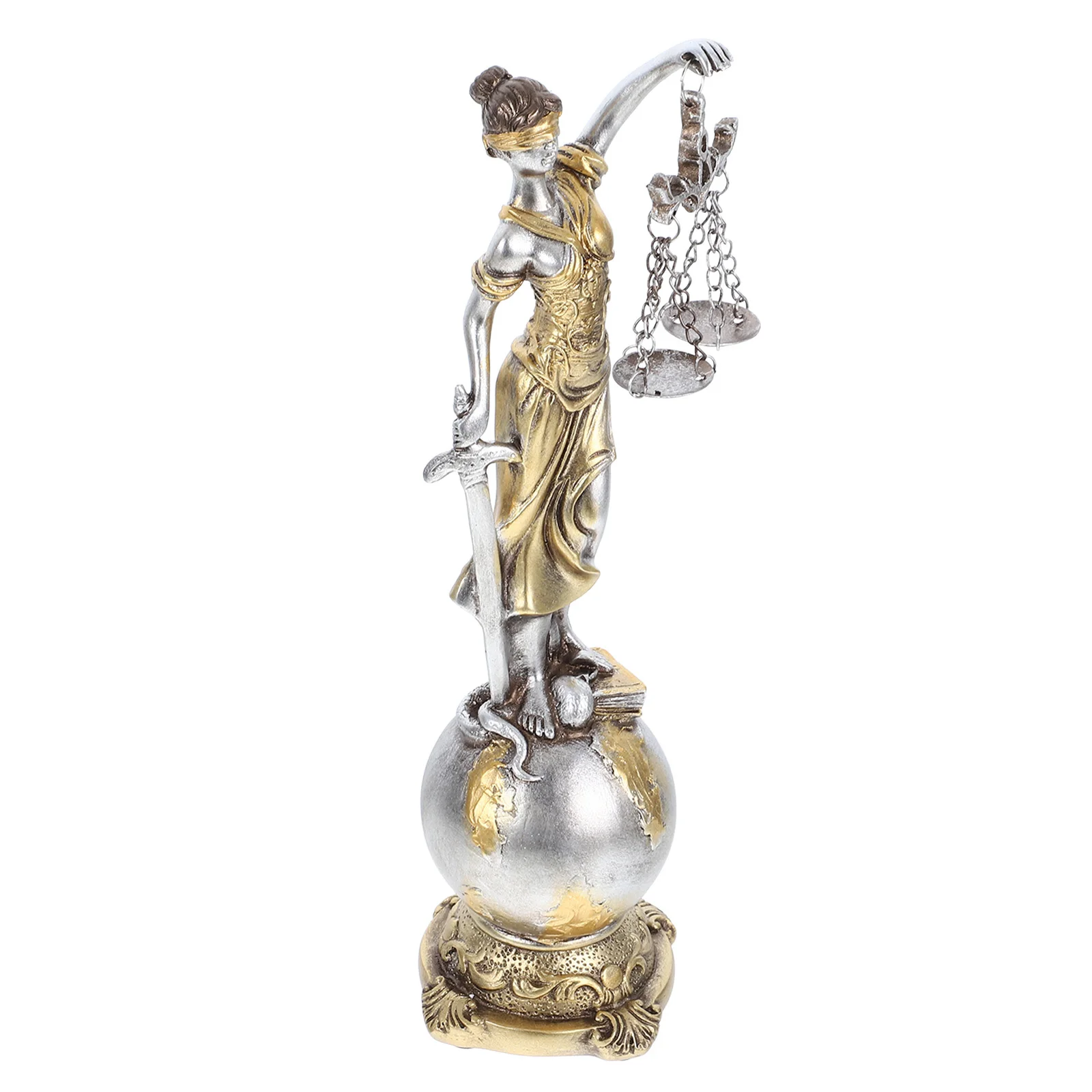 

1pcs Goddess Statue Resin The Embodiment Of Justice Statue Justice Lady Sculpture Office Home Decor Roman Goddess Craft Ornament