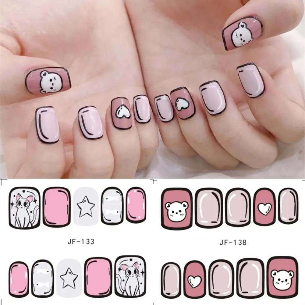 Delicate Self Adhesive Strong Stickiness Simple Line Cartoon Creative Manicure Water Sticker Nail Salon Supply