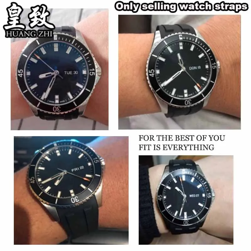 Para navegador Mido M 026430 A M 026608 Una estrella de mar M 011430 Correa de reloj Ruber con extremo curvado para hombre, correa de silicona de 22mm, pulsera Citizen