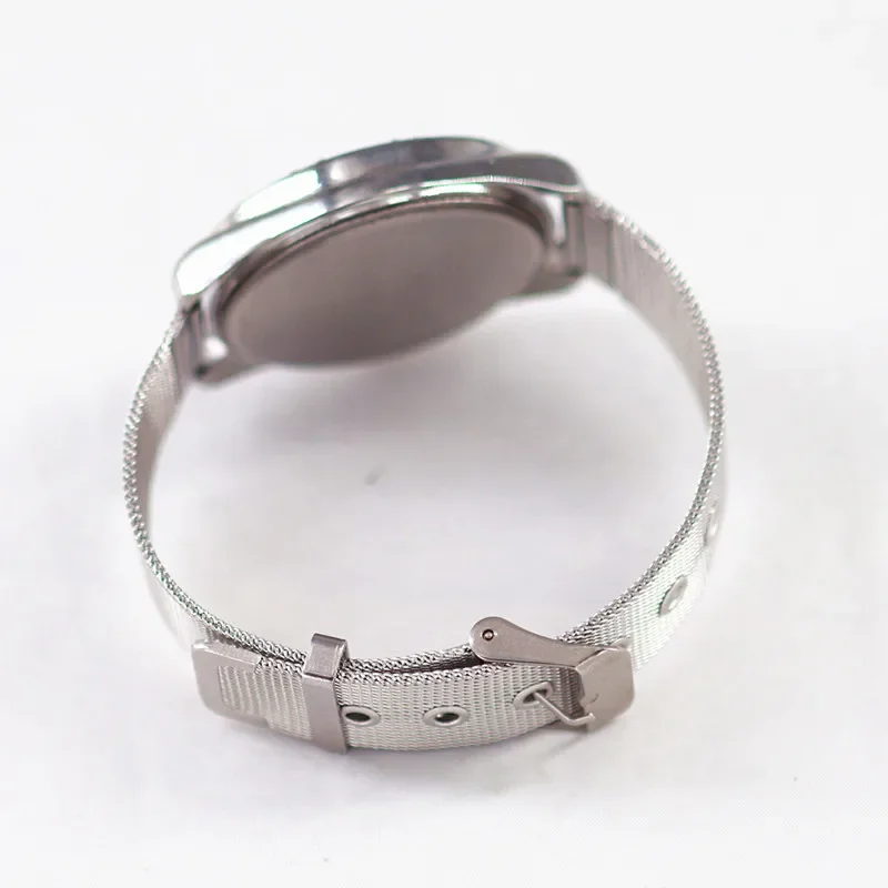 Popular Trendy Alloy Mesh Belt with Diamond Inlay for Women's Waterproof Watch, Digital Women's Quartz Watch