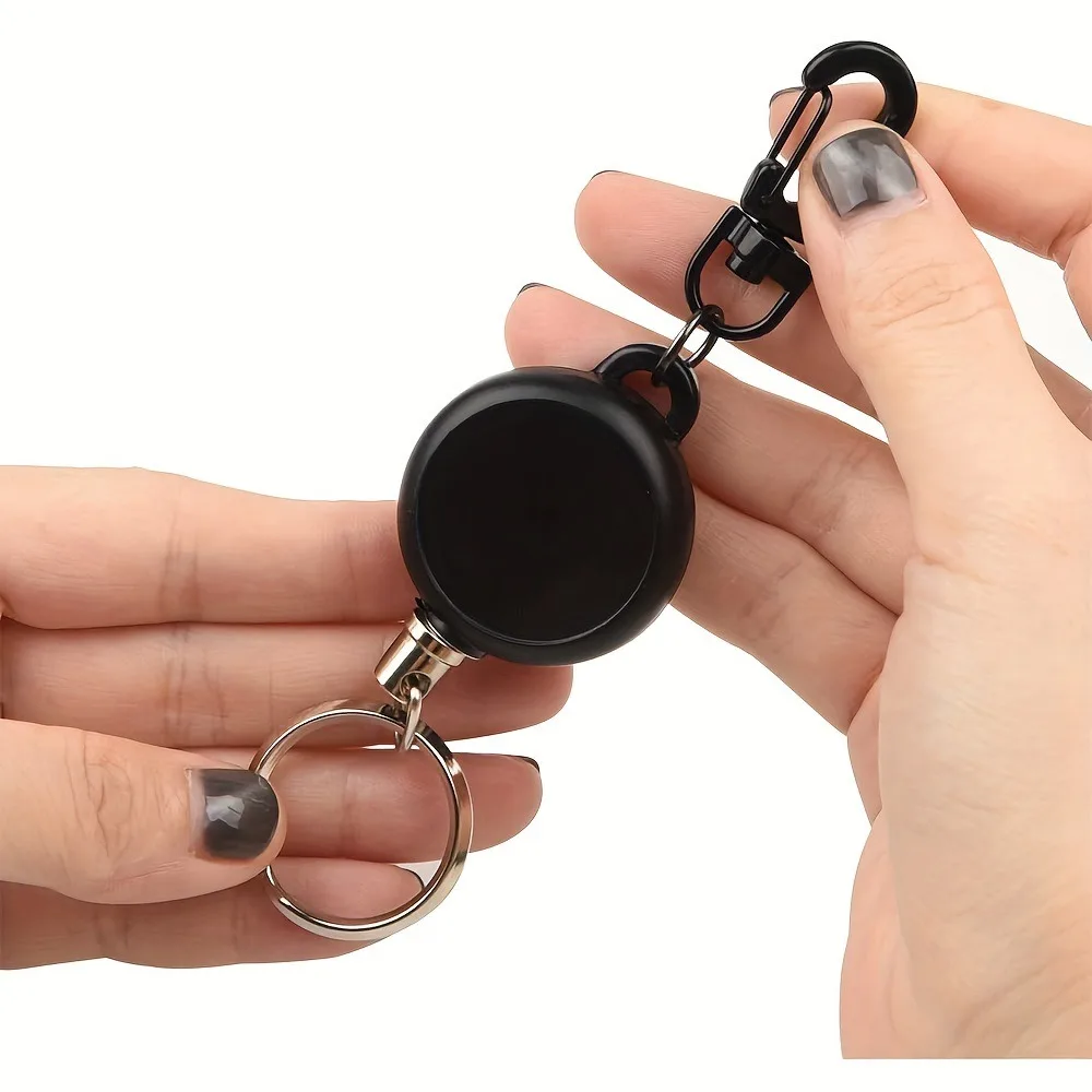 Keychain Badge Reel Retractable Backpack Doll Pendant Clip Hook Anti-lost Keyring Retractable ID Work Pass Card Clip Badge Reels