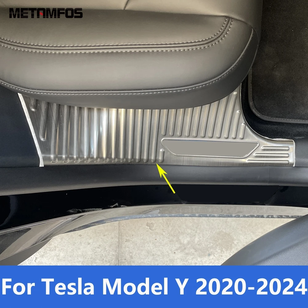 

For Tesla Model Y 2020 2021 2022 2023 2024 Interior Door Sill Scuff Plate Entry Guard Welcome Pedal Accessories Car Styling