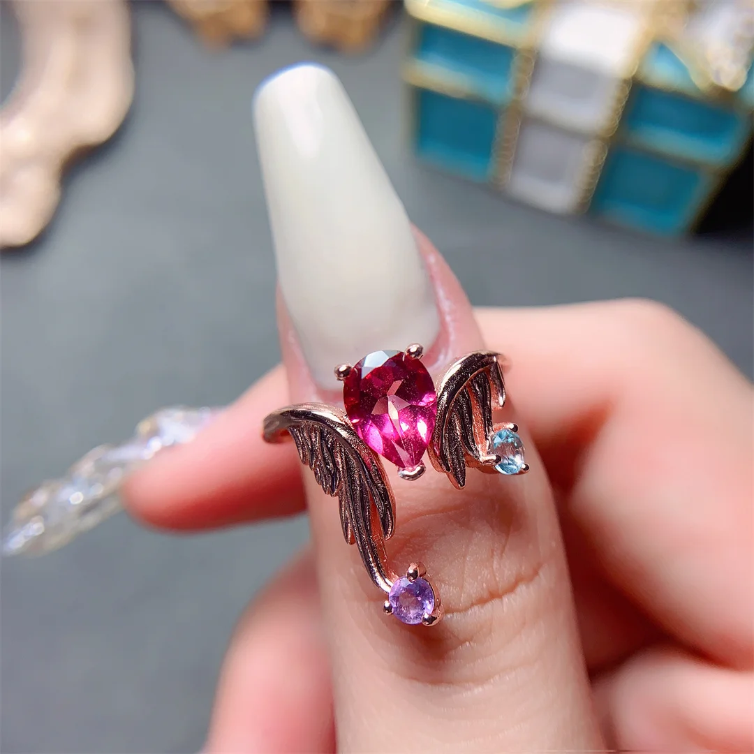 Natural Pink Topaz 5* 7mm Gemstone Fashion Ring Is A True 925 Sterling Silver High Jewelry Birthstone Gift for Women