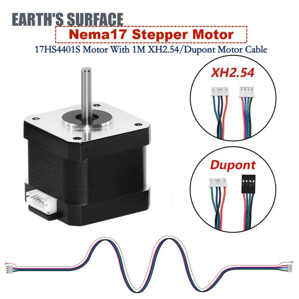 ES-3D Printer Parts 17HS4401S Stepper Motor With 1M XH2.54/Dupont Motor Cable 1.5A 42 Stepper Motor Nema 17 4-Lead 42BYGH Motor