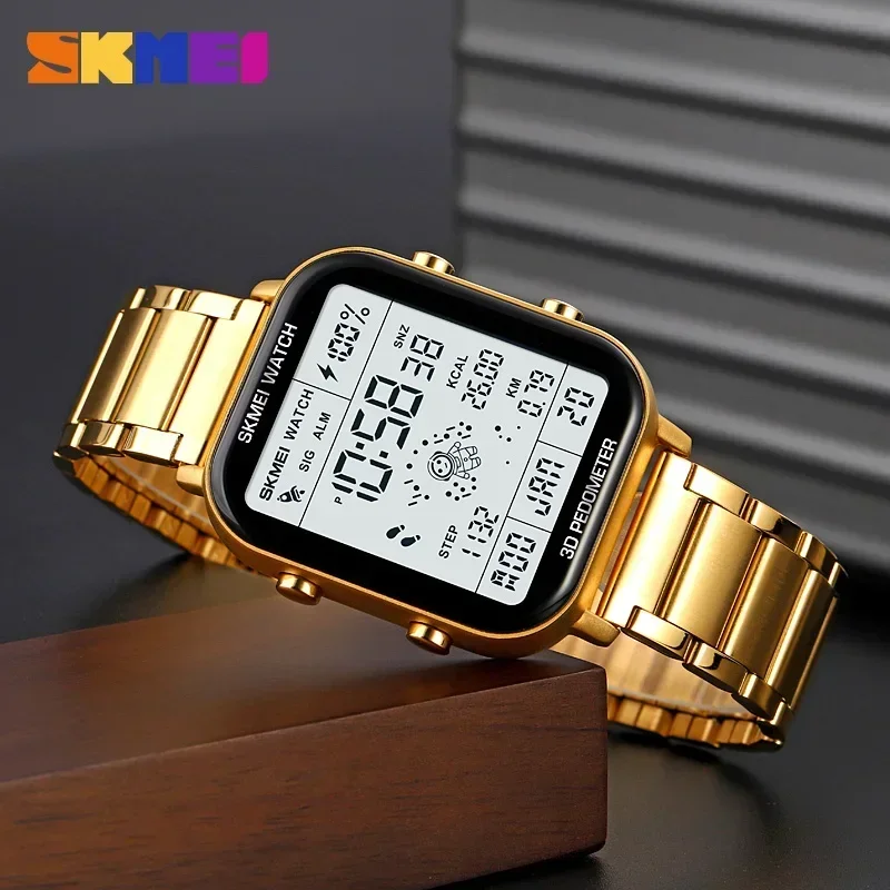 SKMEI 1888 Men Stopwatch Countdown Wristwatch Calendar Clock reloj hombre Sport Pedometer Calorie Calculation Digital Watches