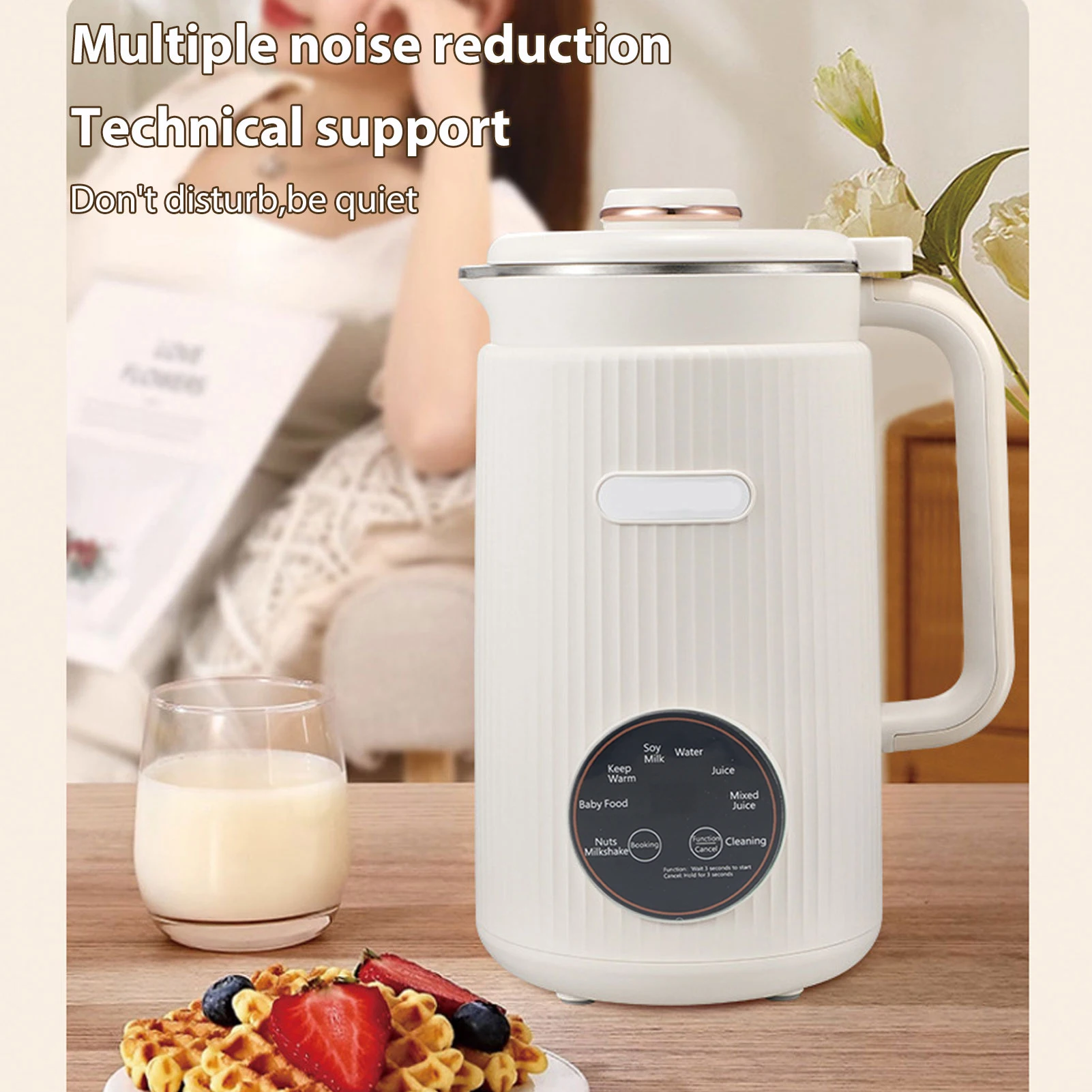 【New】Programmable Blender with Digital Display 12 Stainless Steel Blades Auto Cleaning 8H Keep Warm Function for Almond Milk image 2