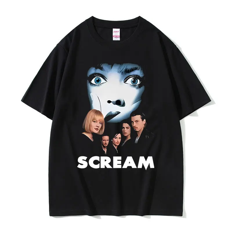 90s Vintage Horror Movie Scream T-shirts Billy Loomis Graphic T Shirts Men Women Rock Halloween Horror Movie Short Sleeve Tshirt