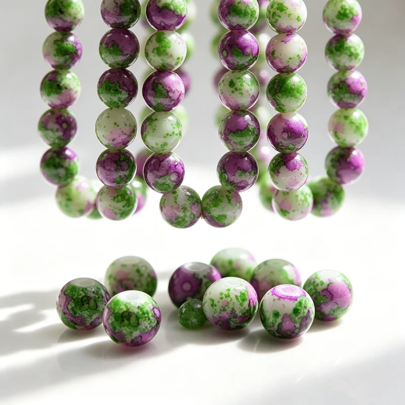 60pcs solid purple green 6mm Glass Crystal Beads DIY Jewelry Accessories Loose beads