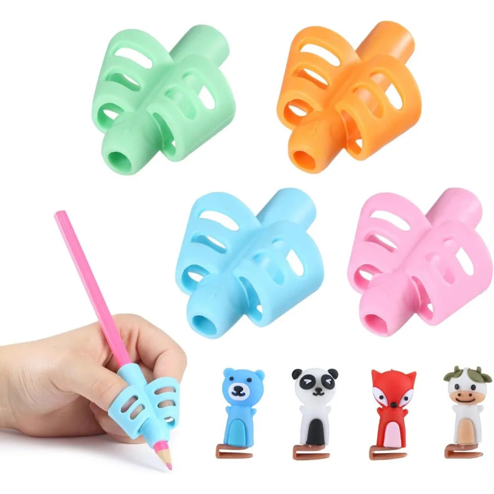 

Накладки на карандаши для детей, 4 шт., с 4 зажимами, эргономичные, для коррекции осанки, для обучения письму