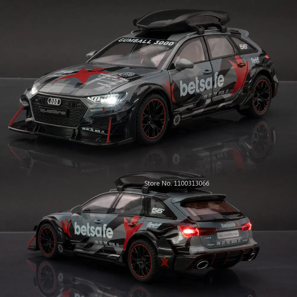 1/24 RS6 Geändert Fahrzeuge Auto Modell Spielzeug Legierung Diecast Mit Zurückziehen Licht & Sound Modell Autos Jungen Geschenke für Kinder