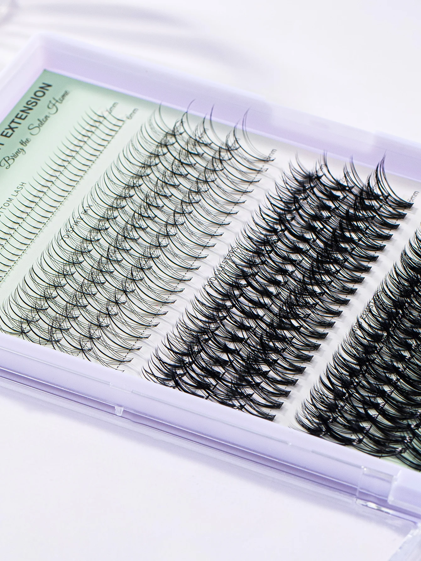 320pcs Lash Clusters Individual Cluster Lash Extensions DIY Multi-type Mixed Wispy Faux Mink Eyelash Tray Bottom