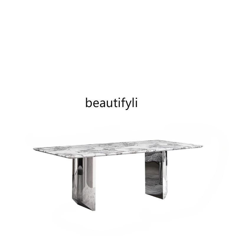 

Marble Dining Tables and Chairs Set Modern Minimalist Italian Minimalist Small Apartment Home Designer Light Luxury Nordic Style