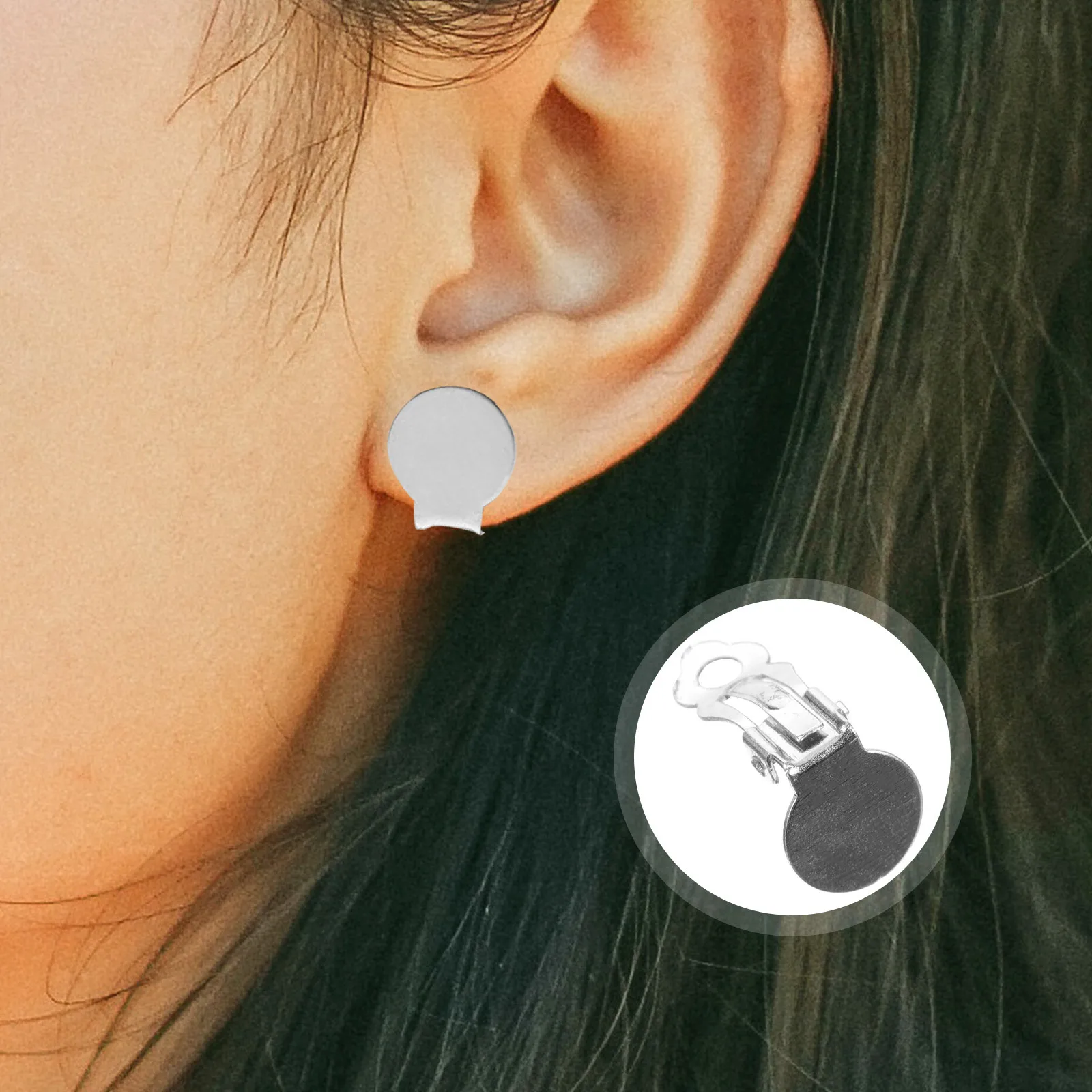 

100Sets Clip on Earring Backs Ear Clip Bases DIY Earring Making Accessories Non Pierced Ear Jewelry Converter Parts