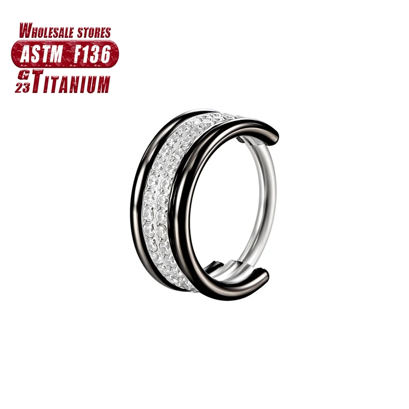 NONE F136 Titan-Nasenring, Implantatqualität, aufklappbare, nahtlose Ohrringe, Clicker-Creolenring für Knorpel, Helix, Rook, Septum, Daith, Tragus 4