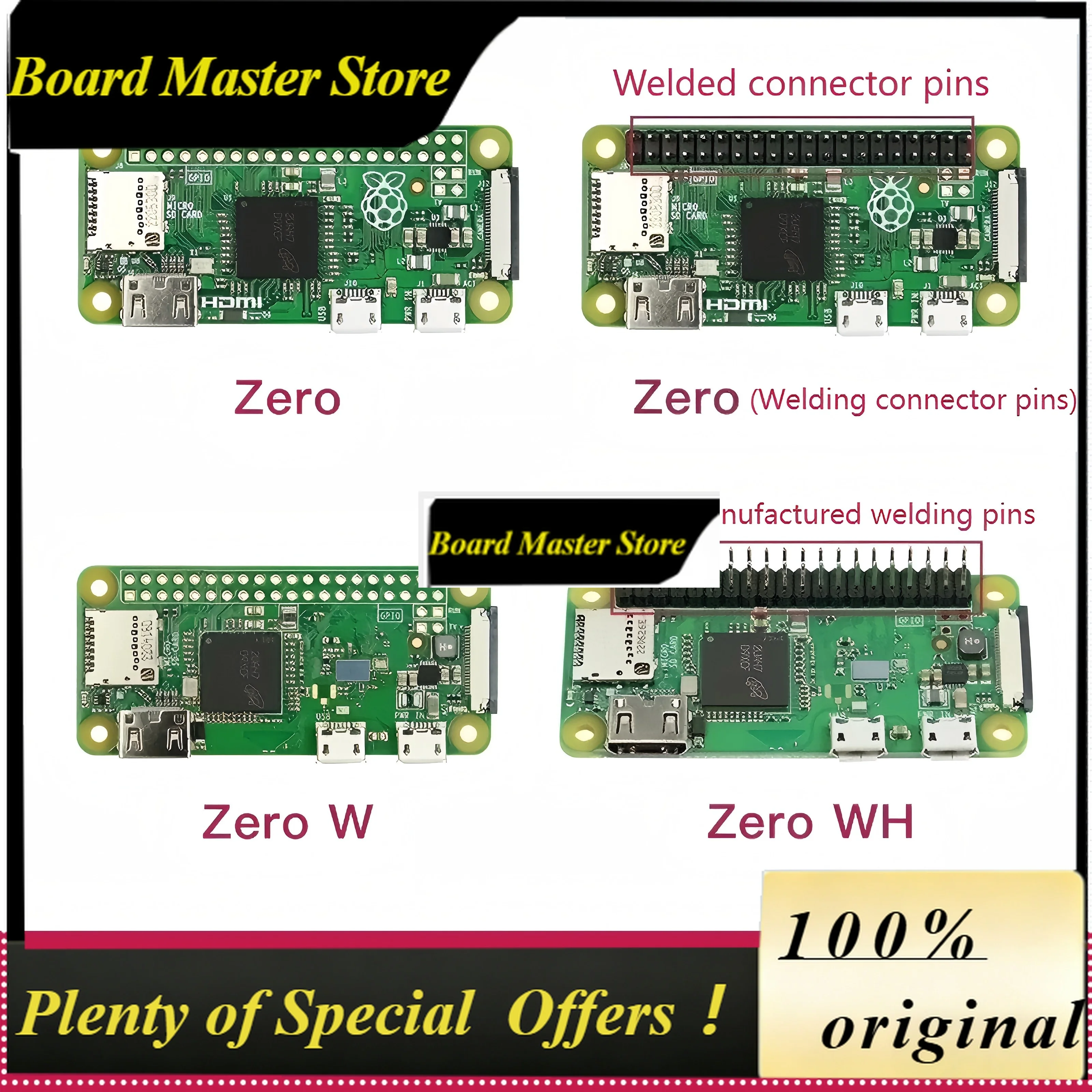 BoMaSWiFi Bluetooth Integrated Pi Zero Board, Single Motherboard Raspberry Pi Zero W 2W H