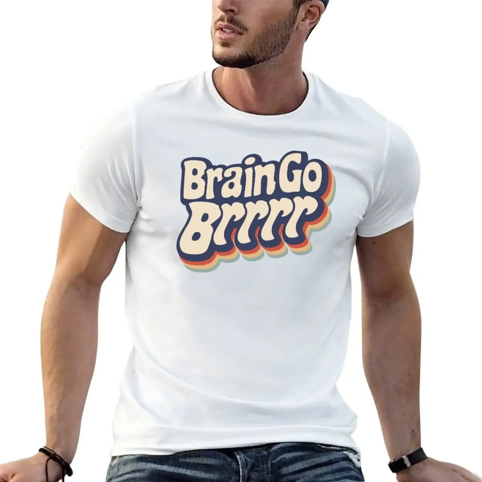 Brain Go Brrrr T-Shirt blue archive sublime man t shirt animal prinfor boys mens graphic t-shirts anime