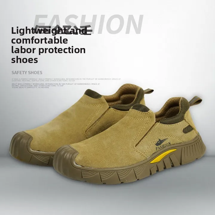 

Smash-proof and Stab-proof Labor Insurance Shoes Men's One-pedal Iron Bag Head Construction Site Welding Work Shoes