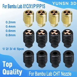 Bambu Lab Cht 경화 강철 깍지, Bambu Hotend V1 V2 V3 용 깍지 탄소 고유량, Bambulab X1c X1 P1P P1S