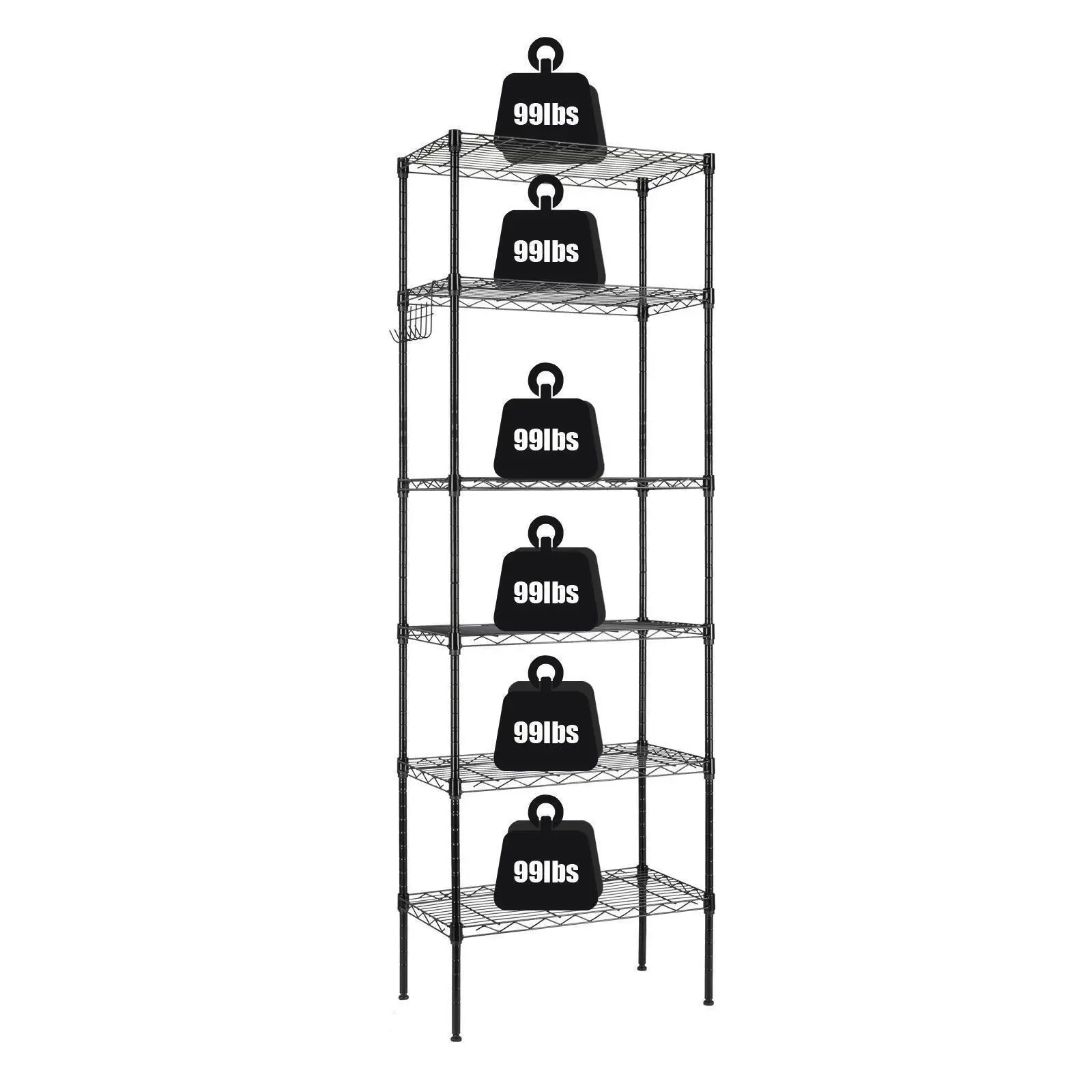 

6 Tier Metal Wire Shelving Unit Tall Shelf Storage Rack 65"H Garage Organization