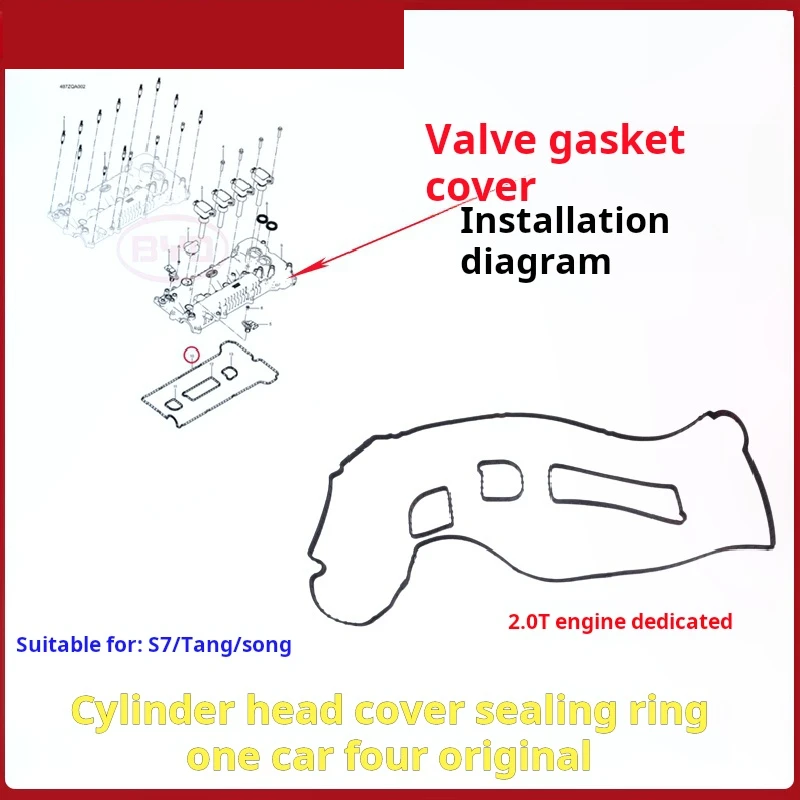 

For BYD S7 Cylinder head cover sealing ring Tang valve cover pad 487 ZQA Song sealing ring