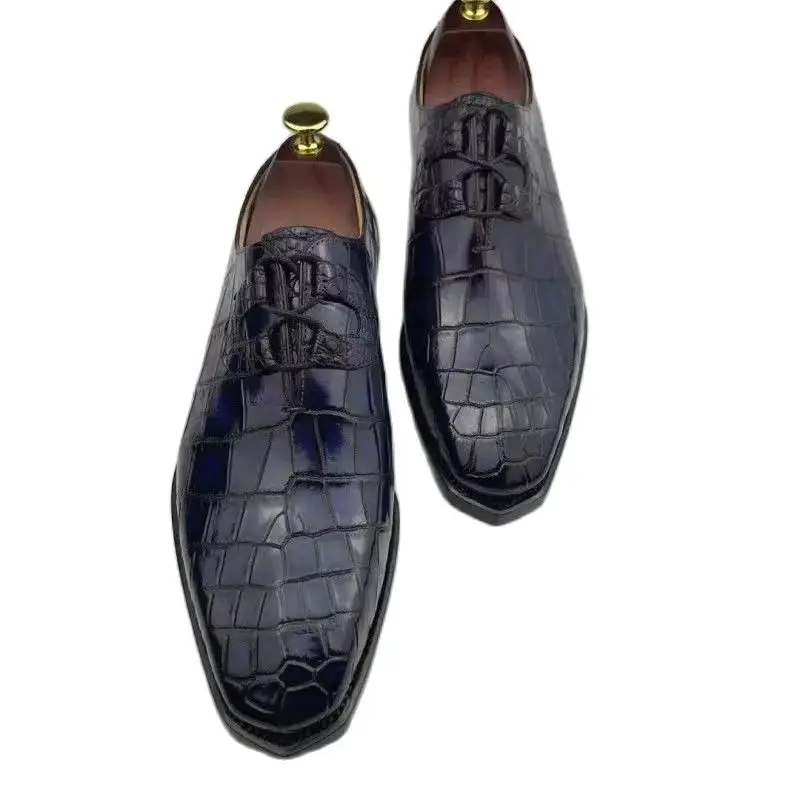 2024 new arrival Fashion Crocodile Skin causal shoes men,male Genuine leather Shoes PDD385