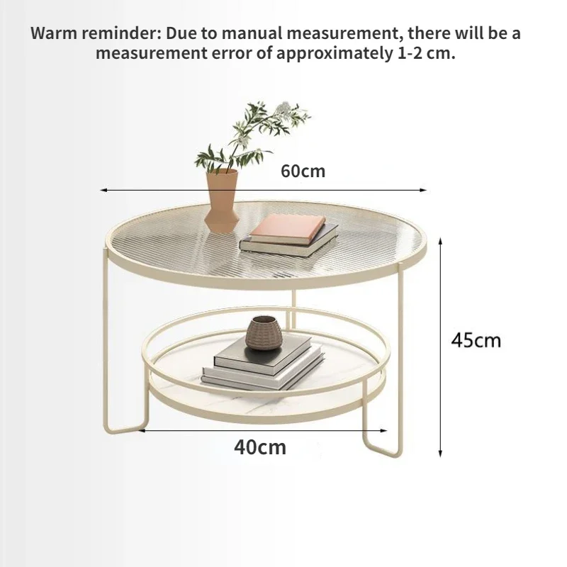 Tempered Glass Coffee Table Small Living Room Round Home Minimalist Table Modern Simple Luxury Furniture Mesas Marble Slate ins