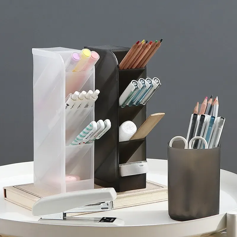 

1pc White/Black Transparent Multifunctional Large Capacity Desktop Stationery Pencil Storage Box Vinyl holder Under desk drawers