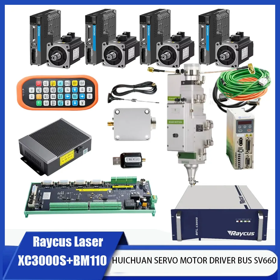 Raycus RFL-C020/RFL-C025/RFL-3000S laser source cutting version XC3000S cutting head BM110 Huichuan servo motor drive bus SV660