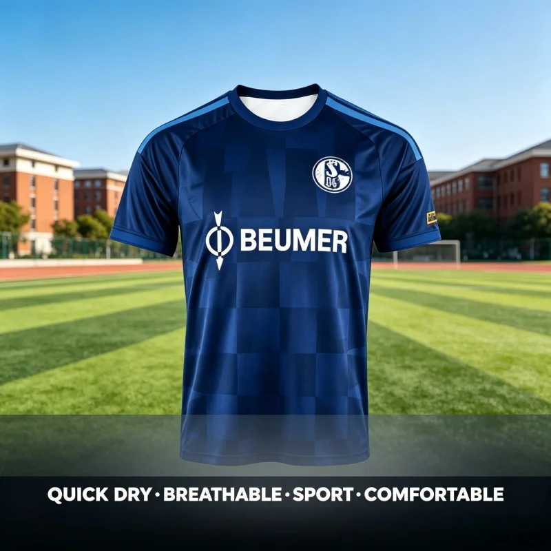 26-27 S-Schalke 04 Drittes Trikot Herren Deutschland Fußball Unisex Match Training Schnelltrocknendes Sport-T-Shirt Erwachsene Kinder Eltern-Kind – Detail 1