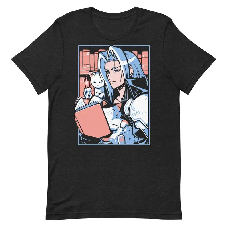 Camiseta Unisex de algodón con cuello redondo, ropa de manga corta, talla grande, biblioteca del sótano