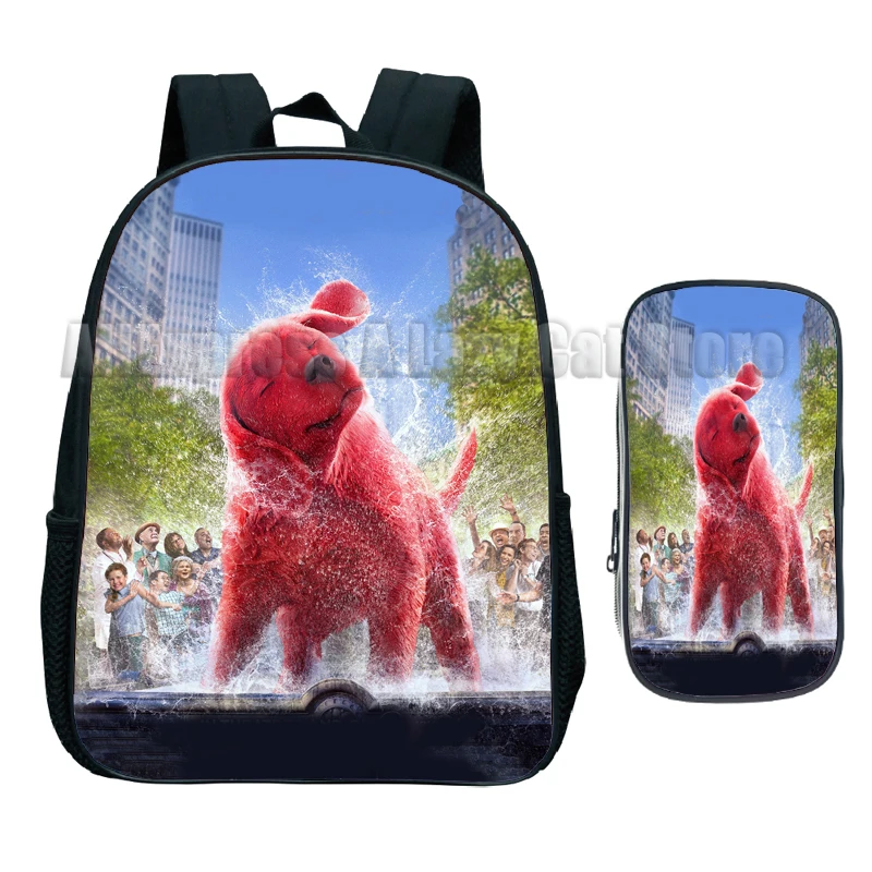 Clifford the Big Red Dog Kids School Bag 2pcs Set Cartoon Girls Kindergarten Children Backpacks Child Outdoors Shouder Bags