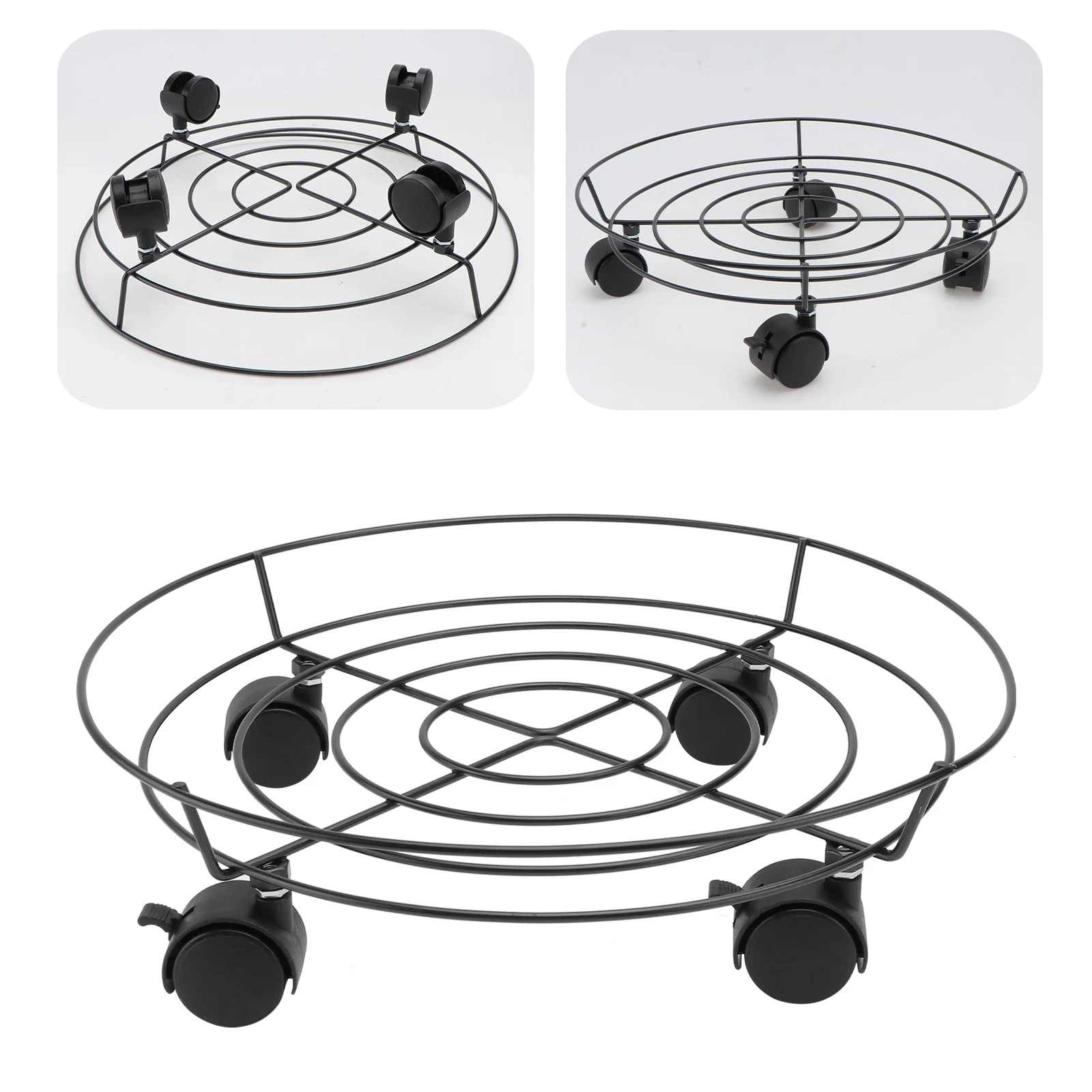 

1Pcs Iron Roller Tray Thickened Load-Bearing Gas Tank Base Movable Flower Pot Mover Big Planter Pallet Bonsai Rack Barrel Shelf