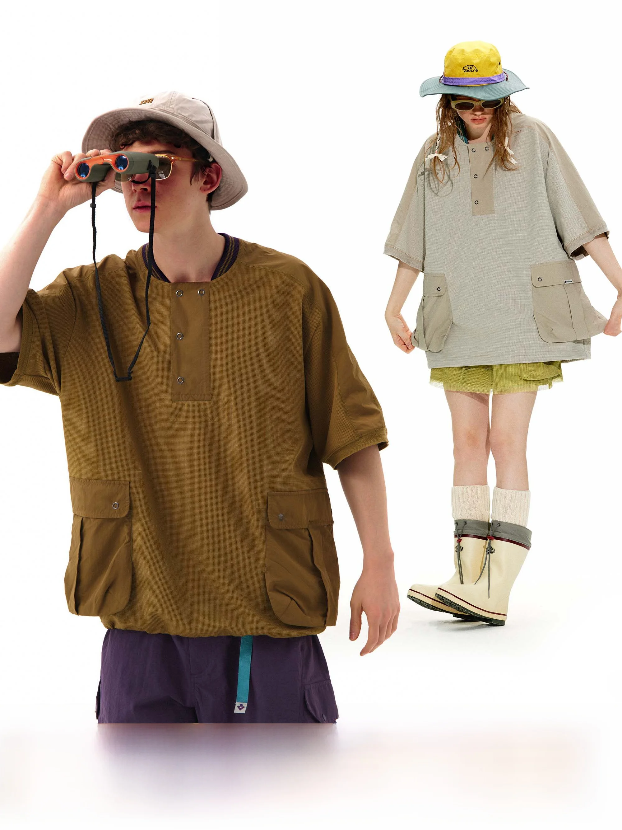 

Мужская футболка Nome Outdoor с открытым воротником, цветными блоками и ребристыми манжетами, молодежная, летняя, модная