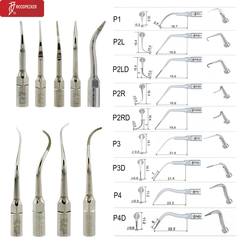 Imagen 2 del producto Puntas de escalador ultrasónico Dental Woodpecker originales, punta de ultrasonido para odontología P E G SB para limpieza de dientes, productos dentales aptos para EMS