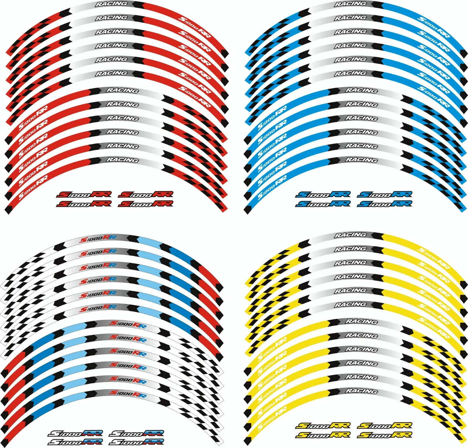 

17inch Wheels Hub Stickers Motorcycle Accessories Reflective Decals Stripes For 2009-2022 BMW S 1000RR