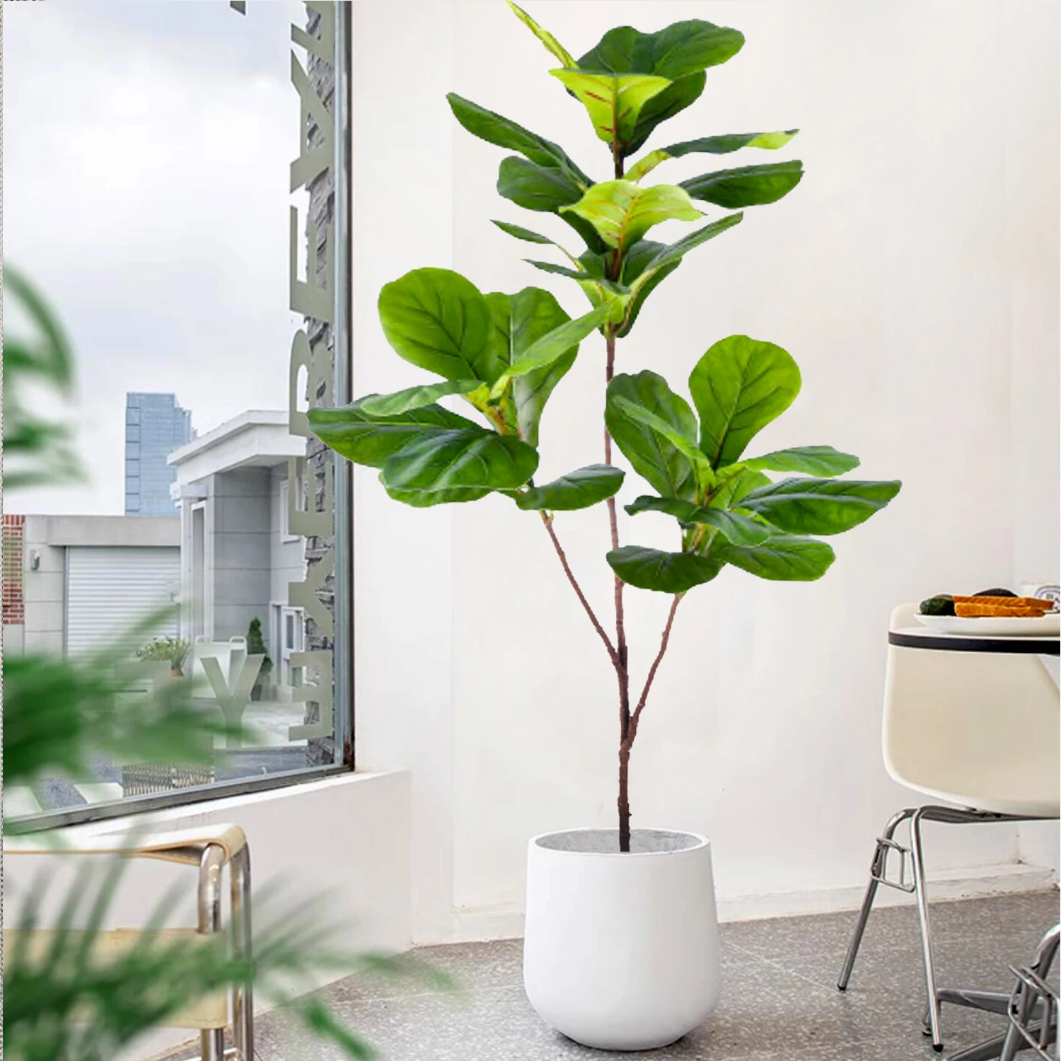 105cm (41.3in) Artificial Fiddle Leaf Fig Fig Magnolia Leaf Lucky Ficus for Patio Garden Indoor Home and Office Decor