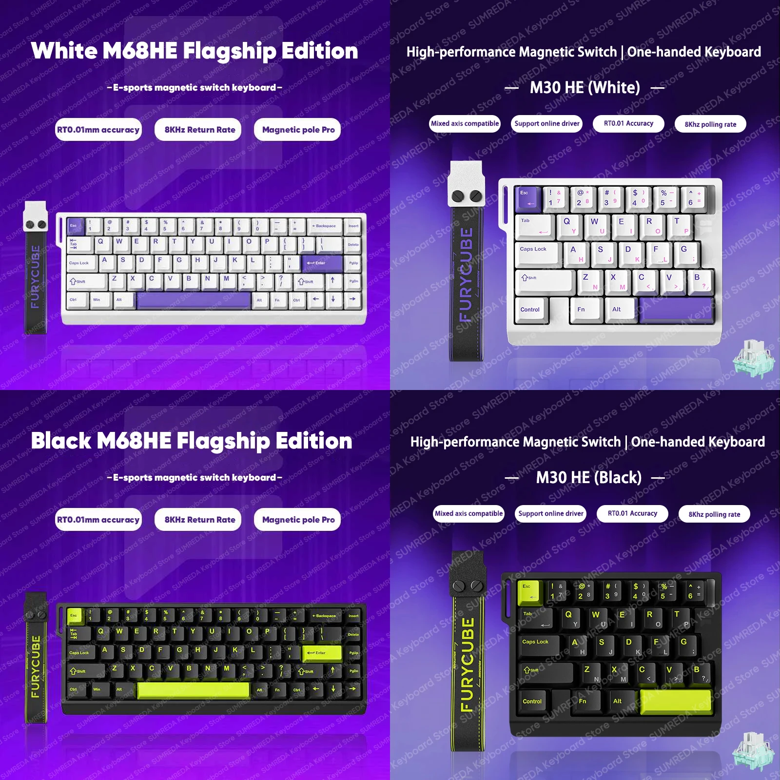 

FM68HE Magnetic Switch Keyboard Wired Portables 8Khz Polling Rate Low Latency RT0.01mm Customized FPS Gaming Mechanical Keyboard