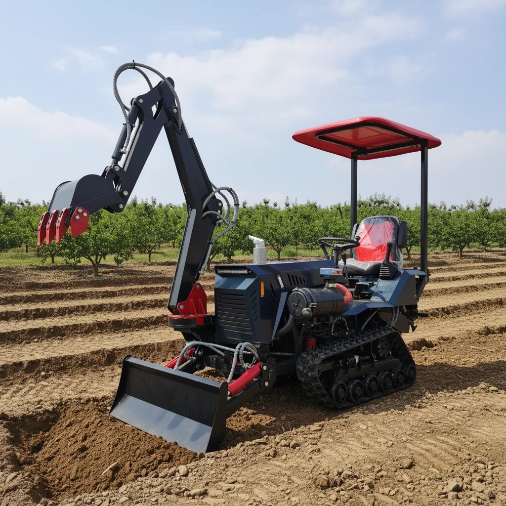 

Tracked Crawler Tractor Mini Agricultural Farm Machine Multifunctional Cultivator Rotary Tiller Plower For Orchard Farm