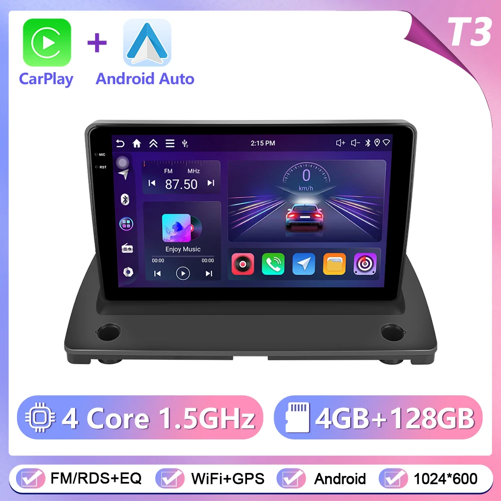 Podofo Draadloze CarPlay Android Auto Autoradio voor VOLVO XC90 2004-2013 GPS Navigatie 2Din Multimedia Autoradio stereo - afbeelding 1