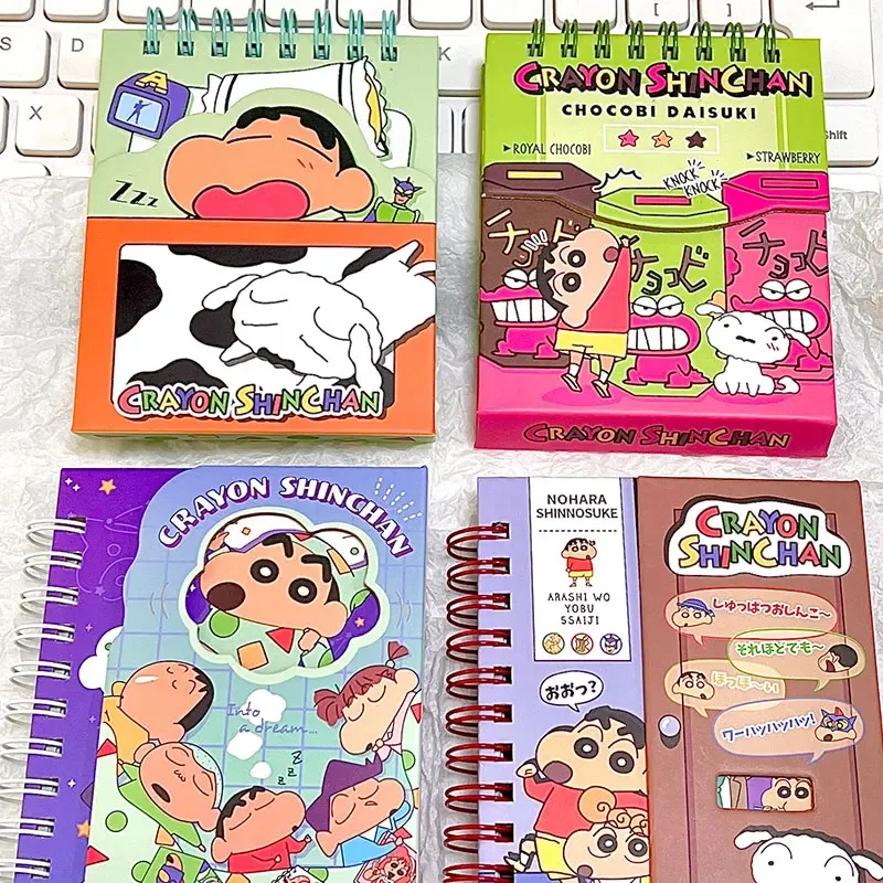Crayon Shin-Chan-Cuaderno magnético con bobina, Agenda para niños, Bloc de notas semanal, diario, suministros de estudio para estudiantes, regalo para niños y niñas