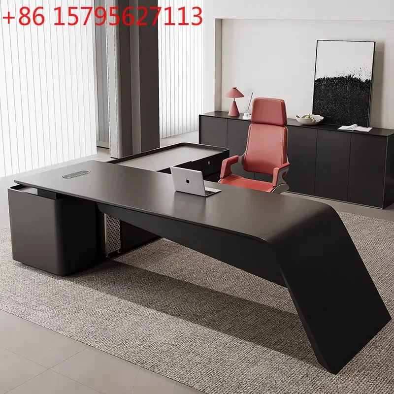 

Современный офисный стол руководителя: большой стол для начальника, комплект стол и кресло для офиса руководителя