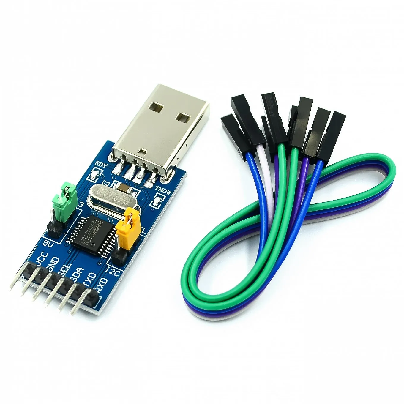 1/3/5PCS CH341T 2 in 1 module 3.3V 5V USB to I2C IIC UART USB to TTL single-chip serial port downloader